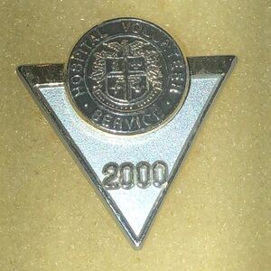 Silver Tone Hospital Volunteer Service 2000 Hours Vintage Pin